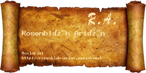 Rosenblüh Arián névjegykártya
